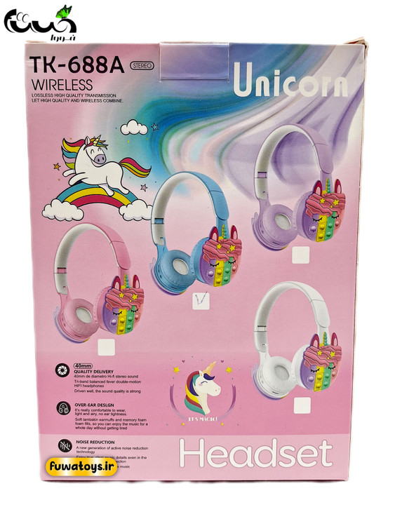 هدفون بیسیم طرح یونیکورن پاپیتی مدل TK668A