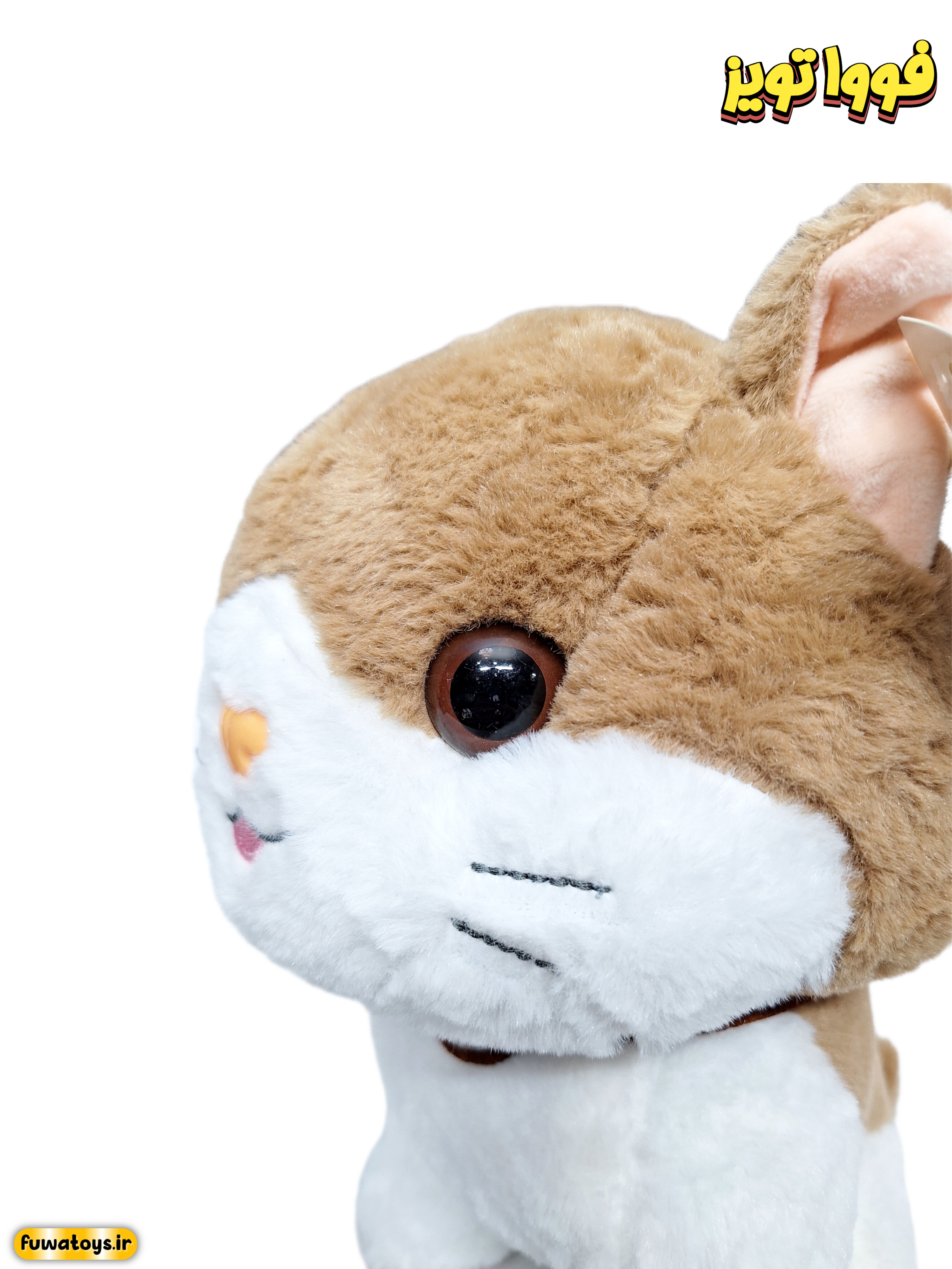 عروسک گربه قلاده نگین دار سایز 30cm