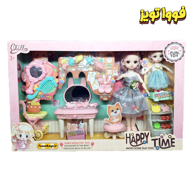 پک باربی با لوازم اتاق و اکسسوری (چراغدار) آیتم 2027-12