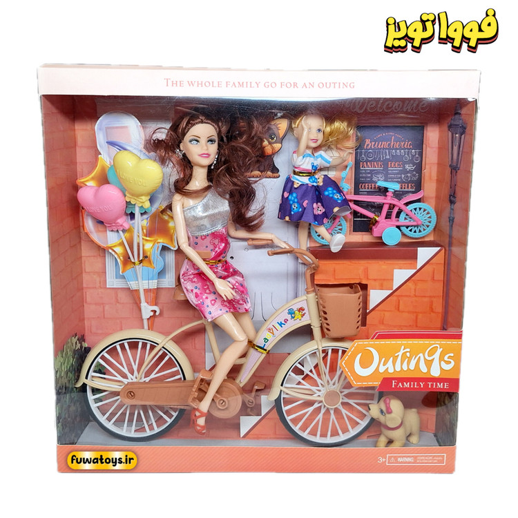 پک باربی دوچرخه سوار بهمراه لوازم آیتم