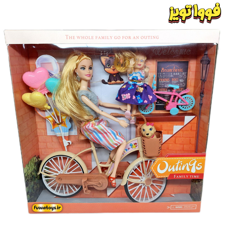 پک باربی دوچرخه سوار بهمراه لوازم آیتم