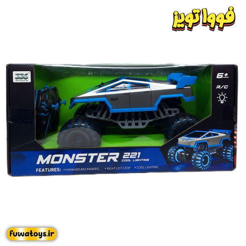 ماشین کنترلی شارژی تسلا(بدنه و چرخ ها چراغدار) مدل 33628