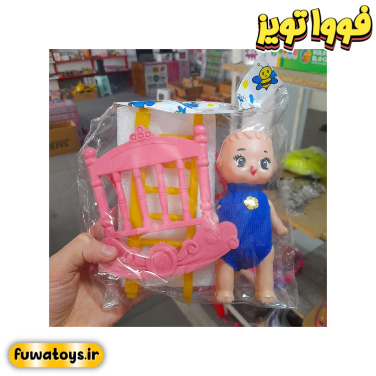 ست عروسک انیس بهمراه گهواره و کالسکه